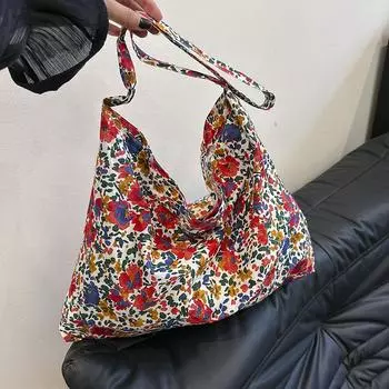 Модная тканевая сумка Literary and Fresh Student, летняя сумка на одно плечо, вместительная сумка для поездок на работу, сумка с диагональным ремешком, женская тканевая сумка в стиле ретро