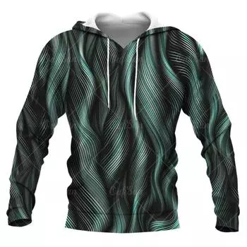 Модная толстовка, мужская толстовка с капюшоном, пуловер с 3d полосатым принтом, мужская одежда больших размеров, повседневная уличная одежда с длинными рукавами, футболки 4XL