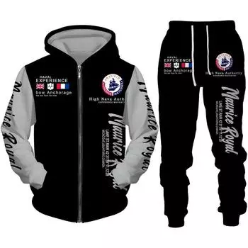 Модная толстовка с буквенным принтом/толстовка на молнии/брюки/комплект повседневный мужской женский спортивный костюм спортивная одежда одежда для пар хип-хоп комплект из 2 предметов 2XL красный