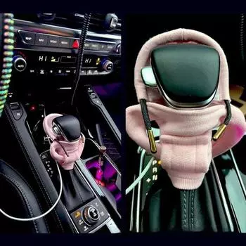 Модная толстовка с капюшоном, чехол для ручки переключения передач автомобиля, ручная модная ручка, украшение для рычага переключения передач, чехол для автоматической коробки передач, аксессуары для салона автомобиля красный