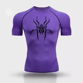 Модная толстовка с принтом, летняя мужская компрессионная футболка для фитнеса, быстросохнущая футболка с короткими рукавами, топ для тренировок по бегу S