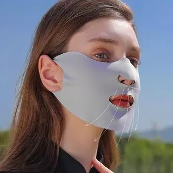 Модная тонкая моющаяся защитная маска для лица для верховой езды, женская, двухслойная, аксессуары из ледяного шелка One Size розовый