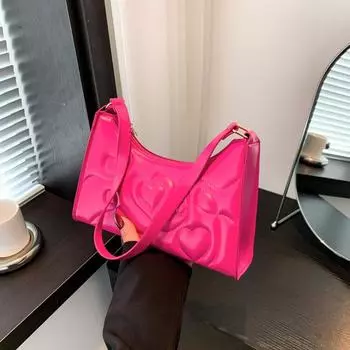 Модная трендовая сумка 2024 года, зимняя новая сумка, женская ретро-модная сумка через плечо, простая повседневная сумка через плечо чёрный