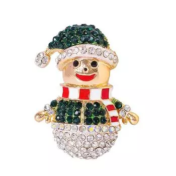 Модная творческая личность Рождественская серия Снеговик Брошь Сплав Бриллиант Мультфильм Милая Брошь розы красного