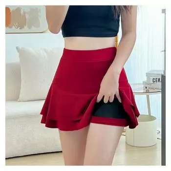 Модная юбка-пузырь для танцовщицы, женские защитные брюки, юбки, сексуальная мини-фигуристка, средняя плиссированная юбка, пышное солнцезащитное платье, повседневная униформа S чёрный