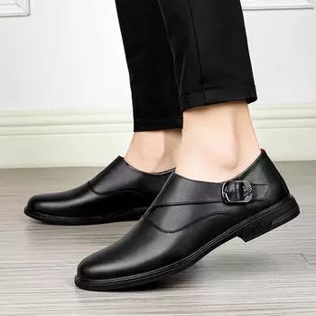 Модная удобная обувь из кожи, модные мужские туфли, черные высококачественные повседневные мужские туфли класса люкс для бизнеса, мужские туфли-мокасины 37