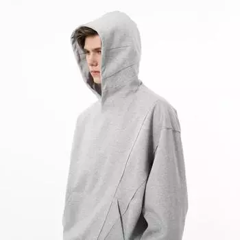 Модная уличная американская серая толстовка с капюшоном Y2K, мужская куртка, свободная уличная короткая ретро-пуховик, куртка-топ M серый