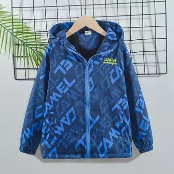 Модная уличная куртка для мальчиков, плотные зимние непромокаемые куртки для детей, теплая одежда, осенняя ветровка для мальчиков, пальто с капюшоном 170cm