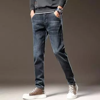 Модная уличная одежда, мужские джинсы высокого качества, синий цвет, облегающие рваные джинсы, мужские джинсовые брюки, джинсы в стиле хип-хоп K01 28 синий