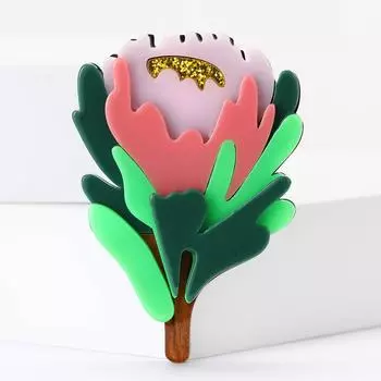 Модная универсальная акриловая брошь-цветок изысканный темперамент женский кардиган пальто корсаж аксессуары булавка-растение