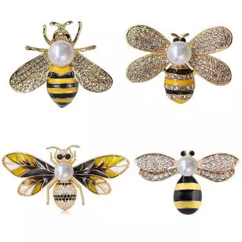 Модная универсальная брошь в виде пчелы, женская индивидуальная креативная брошь в виде насекомого, капающего маслом, брошь в виде жемчуга