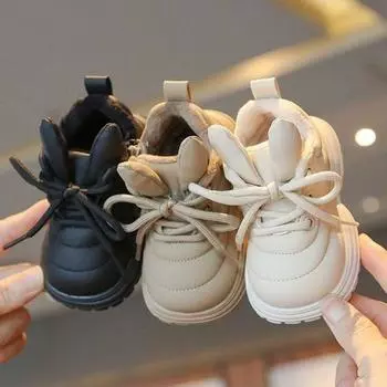 Модная универсальная детская повседневная обувь для малышей, детская обувь на осень и зиму, спортивная обувь из бархата, высокие ботинки для мальчиков, хлопковые ботинки для девочек 15 inner length 12.0 cm