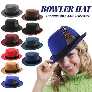 Модная универсальная фетровая шляпа на весну и осень, британский стиль, уличная танцевальная джазовая шляпа One Size