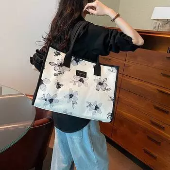 Модная универсальная холщовая сумка для женщин, новинка 2024 года, модная сумка-тоут высокого качества, большая вместительная женская сумка на одно плечо