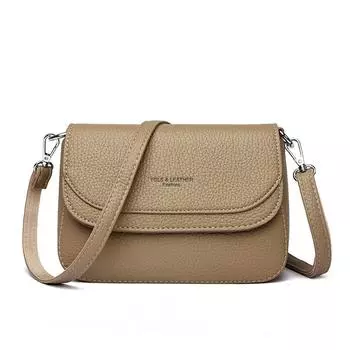 Модная универсальная маленькая сумка женская простая текстура сумка через плечо мессенджер для работы поездок на работу прогулок сумка для мамы легкие хаки