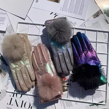 Модная универсальная одежда Перчатки Пуховые теплые перчатки Модные сенсорные экранные холодостойкие немецкие пуховые перчатки one size fits all розовый