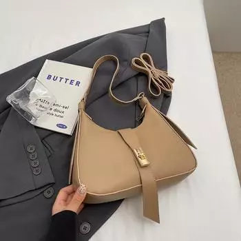 Модная универсальная однотонная сумка высокого качества подмышечная сумка в иностранном стиле повседневная сумка через плечо хаки