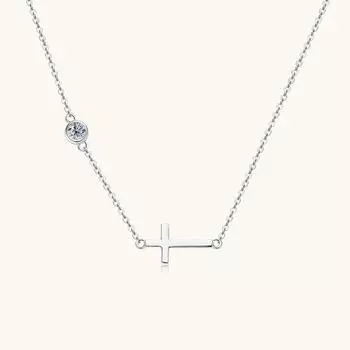 Модная универсальная оправа из муассанита, ожерелье для девочек, высококачественные дизайнерские украшения, цепочка на ключицу из стерлингового серебра 925 пробы 0.3 carats золотой