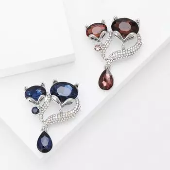 Модная универсальная подвеска из сплава со стразами в виде лисы, брошь, милый темперамент, женская одежда, корсаж, ювелирные изделия, булавка