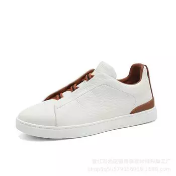 Модная универсальная повседневная обувь на одной педали, полностью кожаный верх, легкая, роскошная, высококлассная, деловая, белая кожаная обувь 39