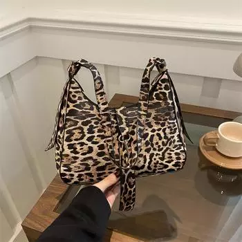Модная универсальная повседневная сумка через плечо женская осенняя темпераментная сумка с леопардовым принтом коричневый
