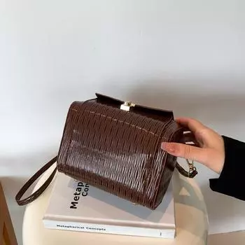 Модная универсальная повседневная сумка Ранняя осень в иностранном стиле на одно плечо сумка через плечо для поездок на работу Маленькая квадратная сумка Tide оранжевый