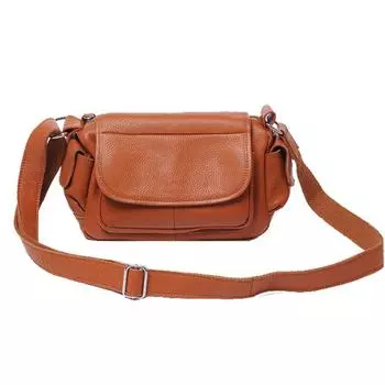 Модная универсальная простая сумка для мотоцикла из коровьей кожи с одним плечом, косой крест на верхнем слое из натуральной коровьей кожи для женщин чёрный