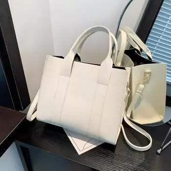 Модная универсальная сумка большой вместимости, новая простая корейская версия, модная сумка-мессенджер на одно плечо, женская сумка белый