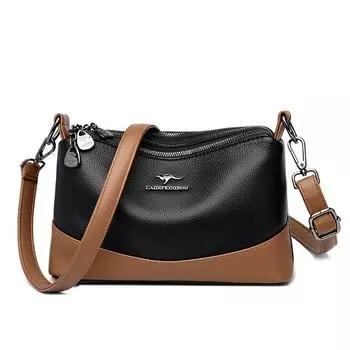 Модная универсальная сумка для мам из мягкой кожи премиум-класса на одно плечо для женщин чёрный