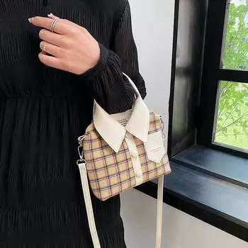Модная универсальная сумка-мессенджер через плечо 2024 года, новая клетчатая сумка, модная персонализированная сумка для одежды, прилив