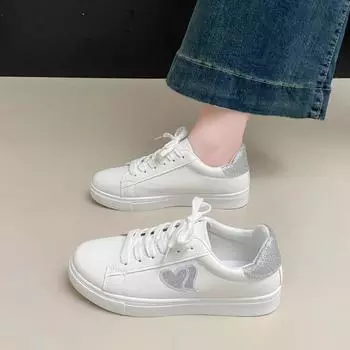 Модная универсальная женская повседневная обувь, новый стиль, корейский дизайн с золотым сердцем, удобная подошва из полиамида, зимний сезон, резина 35 золотистый