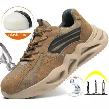 Модная утепленная рабочая обувь для мужчин и женщин, рабочие ботинки с пластиковым носком, устойчивые к проколам и ударам, мужская рабочая обувь, защитные ботинки для мужчин 36