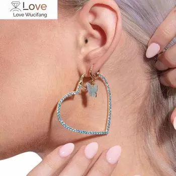 Модная вечеринка 2000-х годов, серьги с жемчугом и персиковым сердцем, розовые серьги для женщин, креативные эстетические серьги с сапфировым кристаллом, подвески, подарок