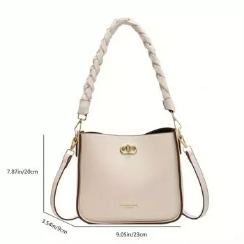 Модная веганская сумка через плечо, модная однотонная сумка через плечо, женская повседневная сумка и кошелек бежевый