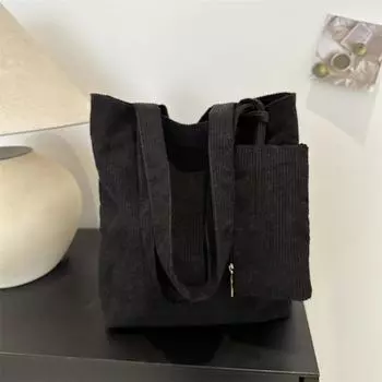 Модная вельветовая сумка через плечо большой емкости для матери и ребенка 2024 года, популярная новая ниша, универсальная корейская женская сумка белый