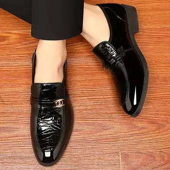 Модная весенне-осенняя обувь для мужчин, туфли с острым носком, мужской легитимный кожаный костюм для джентльмена, мода высокого качества, тренд 2024 года 38
