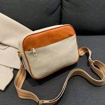 Модная весенняя маленькая женская сумка с широким плечевым ремнем, сумка-мессенджер на одно плечо в стиле иностранного темперамента бежевый