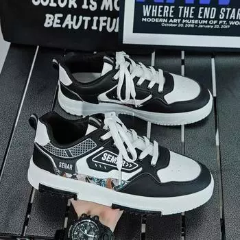 Модная весенняя мужская повседневная обувь 2024 года, легкая, удобная, дышащая, мужская спортивная обувь для активного отдыха, износостойкие мужские мокасины 39 чёрный