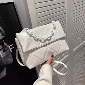 Модная весенняя сумка-кроссбоди Diamond 2022 года — универсальная высококачественная женская маленькая квадратная сумка белый