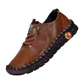 Модная весенняя женская повседневная обувь 2024 года, новые кожаные мокасины на шнуровке, туфли-лоферы на мягкой подошве, женские плоские кроссовки Mujer Zapatos 35 чёрный