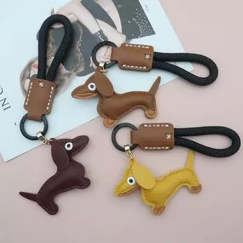 Модная вешалка из искусственной кожи с рисунком щенка, сумки, модный брелок в виде таксы для женщин style 12
