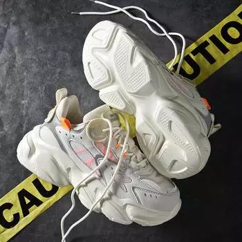 Модная весна 2024 года, новые универсальные спортивные туфли с толстой подошвой и внутренним возвышением для пар, обувь для папы для мужчин 39 белый