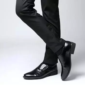 Модная весна-осень 2024 года, острый носок, трендовая обувь для мужчин, кожаная повседневная, высокого качества, модная 39-я одежда, офисные туфли для мужчин 38