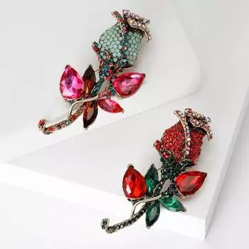 Модная винтажная брошь-роза со стразами премиум-класса, булавка в виде цветка для женской одежды, аксессуары для корсажа