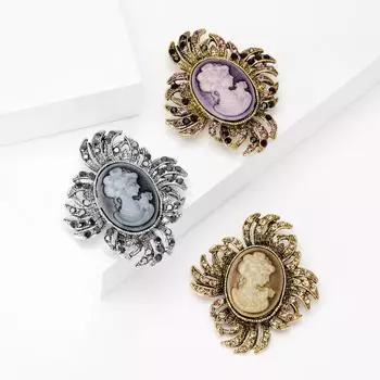 Модная винтажная брошь в виде королевы со стразами, элегантная булавка для волос, женская одежда, аксессуары, корсаж