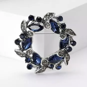 Модная винтажная брошь в виде венка со стразами, роскошная брошь для дамского платья, брошь-украшение, аксессуары