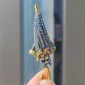 Модная винтажная брошь-зонтик Брошь для женщин Дамы синий