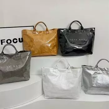 Модная винтажная сумка для поездок на работу из крафт-бумаги большой емкости белый