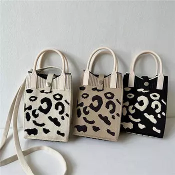 Модная винтажная сумка для вязания крючком, летняя вязаная квадратная сумка, сумка через плечо, сумка через плечо One Size покинуть белый