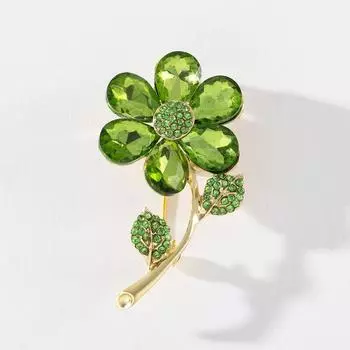 Модная винтажная женская брошь с цветком, корсаж, шелковый шарф, пряжка, кулон, аксессуары двойного назначения PD819 зелёный